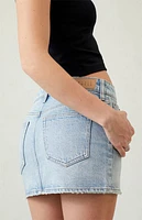 Pacsun Stretch Light Indigo Mid Rise Denim Mini Skirt