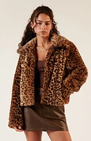 Pacsun Leopard Faux Fur Jacket