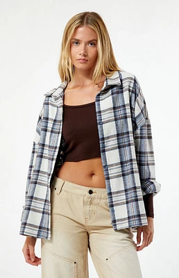 LA Hearts Oversized Boyfriend Flannel Shirt