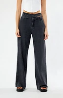 CIRCUS NY Black High Waisted Denim Trousers