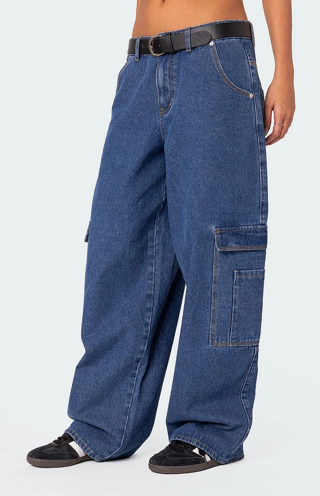 Super Oversized Belted Boyfriend Jeans