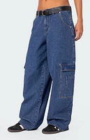 Edikted Super Oversized Belted Boyfriend Jeans