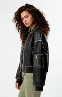 Glamorous Faux Leather Bomber Jacket