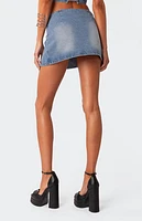 Edikted Katrina Slitted Denim Mini Skirt