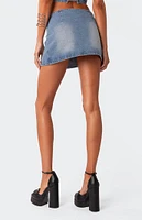 Edikted Katrina Slitted Denim Mini Skirt