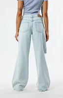 Pacsun Eco Light Indigo Ripped Parker Extreme Baggy Jeans