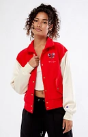 Champion Red Letterman Patch Jacket