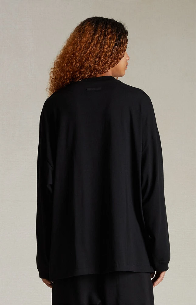 Fear of God Essentials Jet Black Long Sleeve T-Shirt