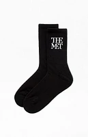 The Met x PacSun Black Logo Crew Socks