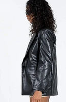 Jocelyn Faux Leather Blazer