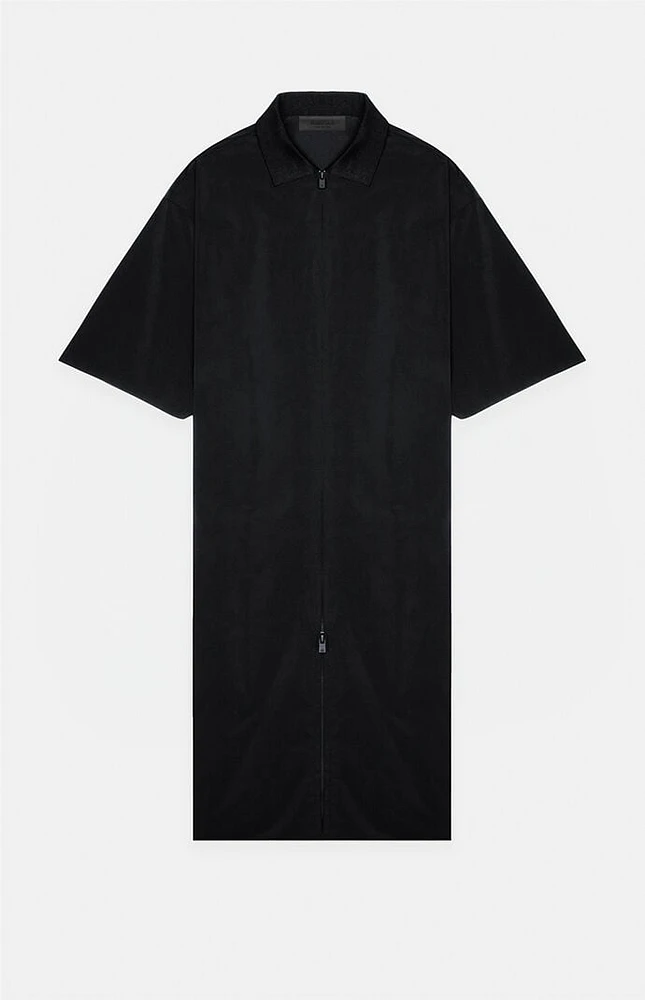 Fear of God Essentials Women's Jet Black Full Zip Polo Dress