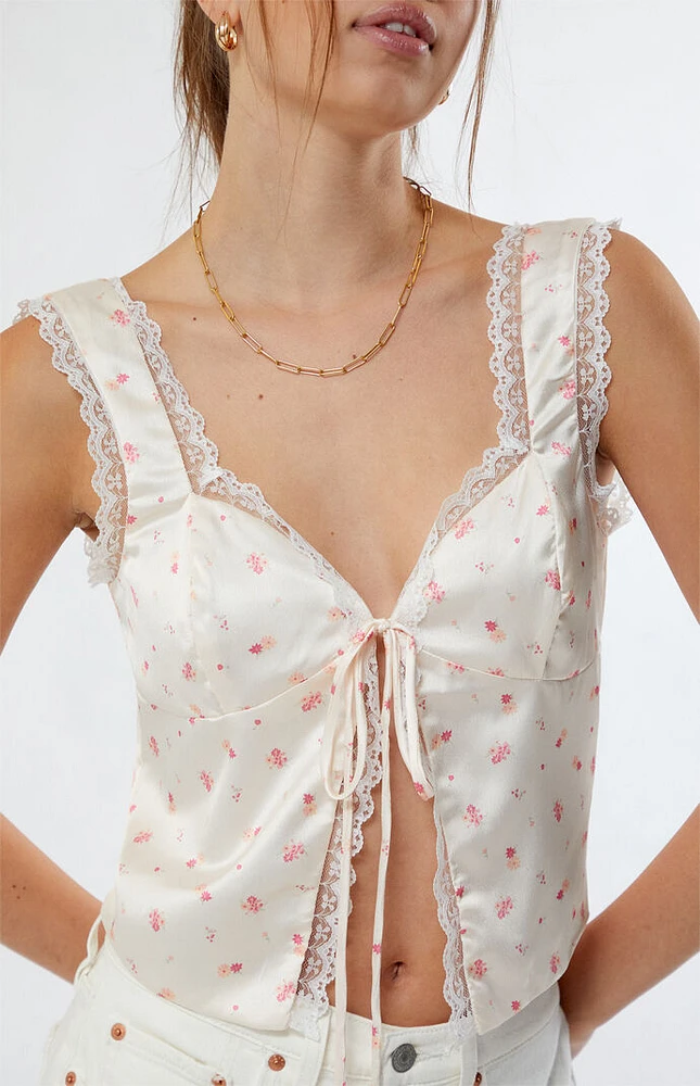 Glamorous Peach Pink Daisy Top