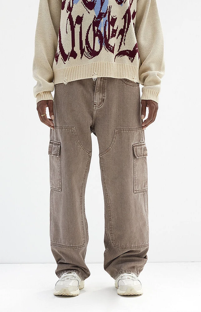 PacSun Washed Brown Baggy Carpenter Jeans