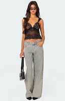 Edikted Jasmine Sheer Lace Top