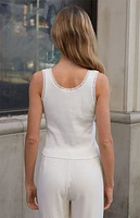 John Galt White Basic Scoop Tank Top