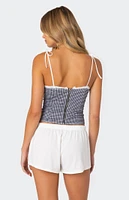 Edikted Peekaboo Lacey Gingham Corset