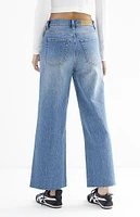 PacSun Nora Stretch Dark Indigo Cropped Wide Leg Jeans