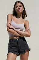 Pacsun Black Ripped High Waisted Denim Festival Shorts