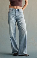 RARE DNM EDIT Tinted Light Indigo Braided High Waisted Baggy Jeans
