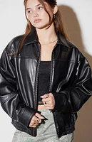 PacSun Faux Leather Bomber Jacket