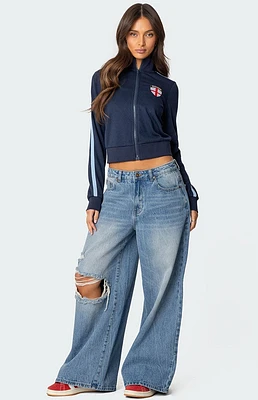 Edikted Distressed Low Rise Baggy Jeans