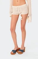 Edikted Low Rise Tassel Tie Knit Shorts