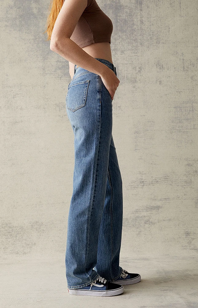 Eco Medium Blue Stretch '90s Boyfriend Jeans