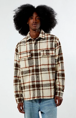 PacSun Cream Oversized Wooly Flannel Shirt