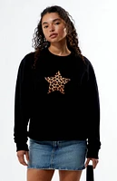 PS / LA Leopard Star Crew Neck Sweatshirt