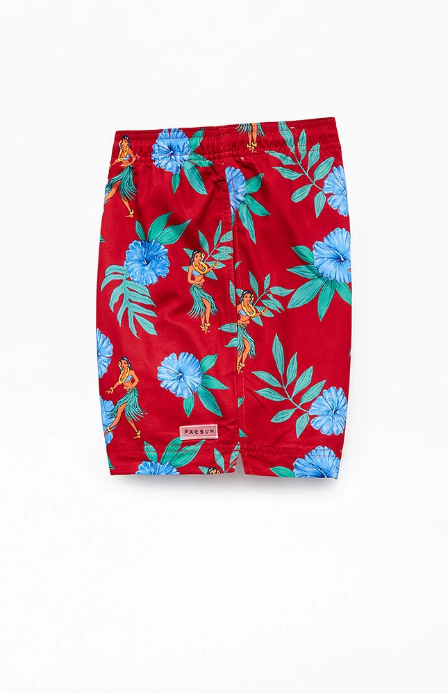 PacSun Aloha AOP 4.5" Swim Trunks