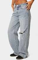 Edikted Adam Distressed Wide Leg Jeans