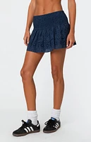 Edikted Scrunchy Ruffled Eyelet Mini Skirt