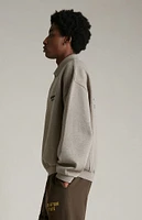 Fear of God Essentials Heather Grey Fleece Polo Sweatshirt