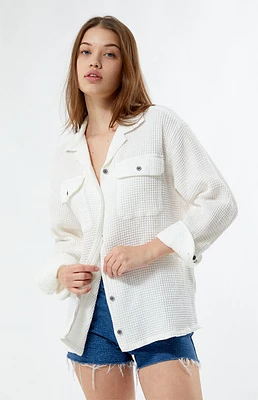 Obey Camille Waffle Knit Button Down Shirt