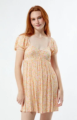 Billabong Heart Song Puff Sleeve Mini Dress