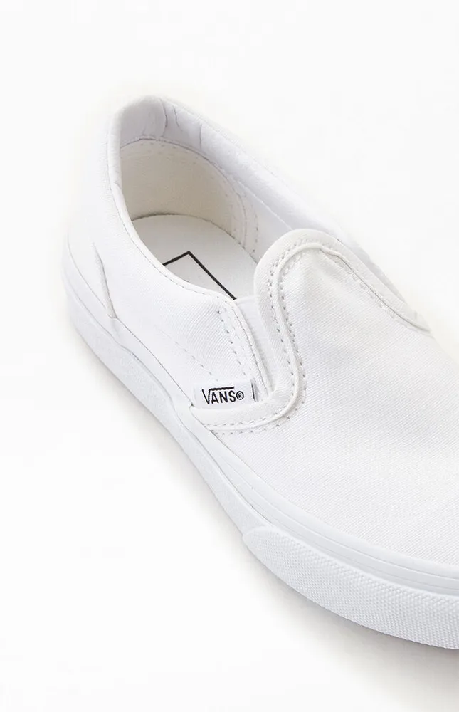 Kids White Classic Slip-On Shoes