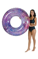 PoolCandy Inflatable 48" Deep Space Galaxy Pink Glitter Jumbo Beach and Pool Tube