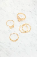 LA Hearts 5 Pack Dainty Rings