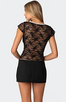 Edikted Avi Sheer Lace Top