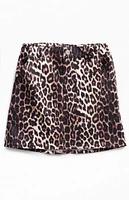 CRIMSON & CLOVER Kids Leopard E-Waist Mini Skirt