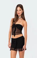 Edikted Solange Ruffle Mesh Tube Top