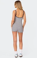 Edikted Avis Striped Ribbed Romper