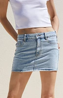 PacSun Stretch Light Blue Mid Rise Denim Skirt