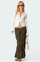 Edikted Tiered Scrunch Maxi Skirt