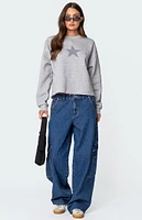 Edikted Gingham Star Sweatshirt