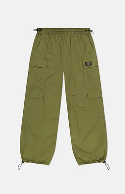 WeSC America Inc Olive Parachute Wide Leg Baggy Trousers