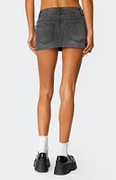 Edikted Bev Stretchy Denim Micro Skirt