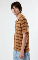 PacSun Stripe Open Knit Camp Shirt