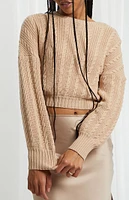 Beverly & Beck Fawn Cable Stitch Sweater