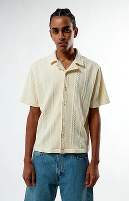 Pacsun Cable Cream Jacquard Camp Shirt